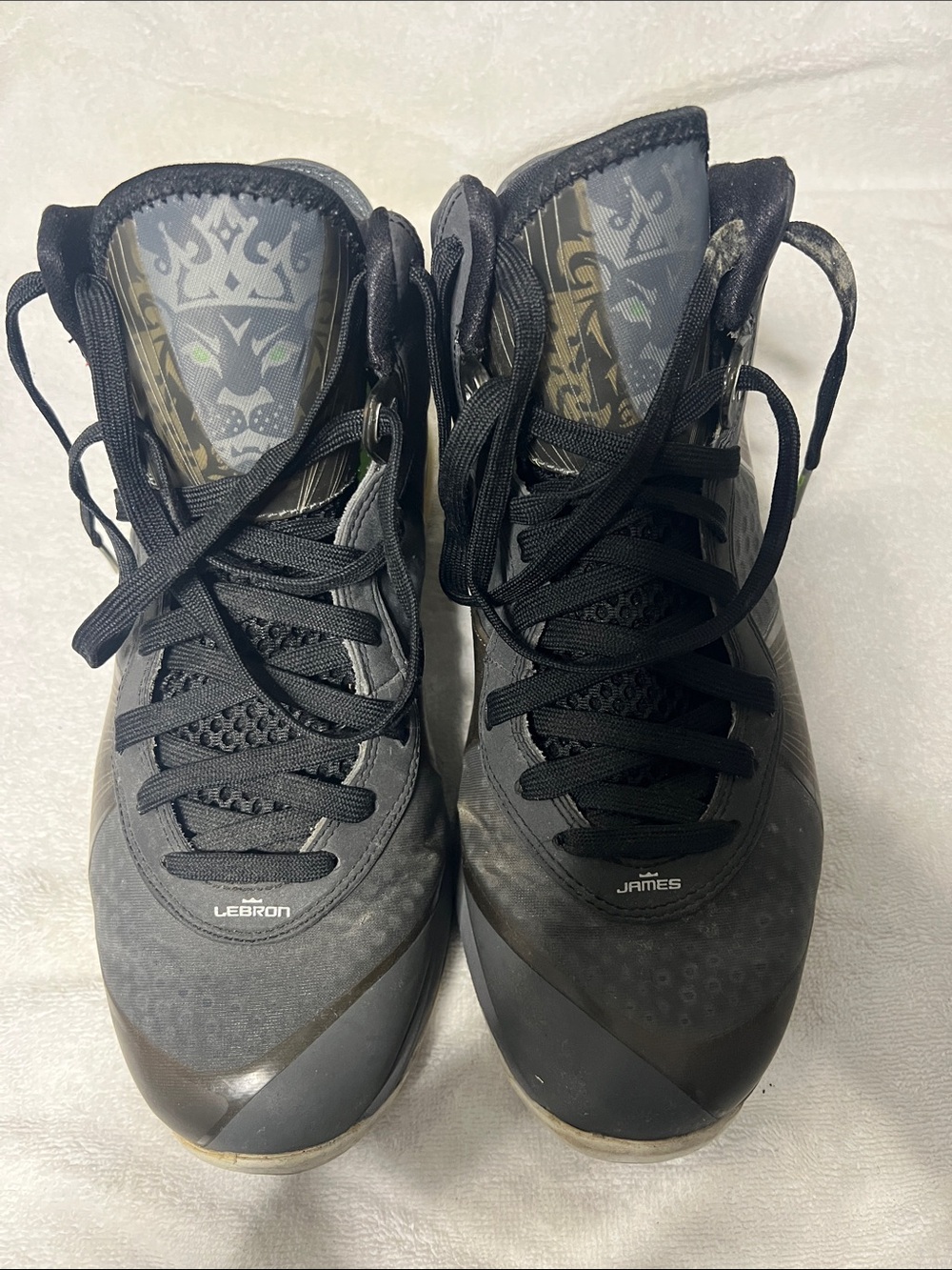 Nike Black and Gray LeBron High-Top Basketball Sneakers